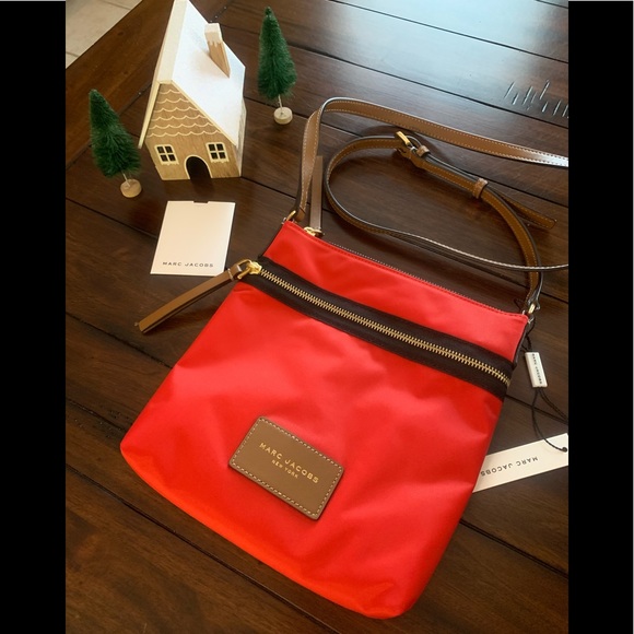 Marc Jacobs Handbags - NWT MARC JACOBS RED MOTO CROSSBODY NYLON LEATHER